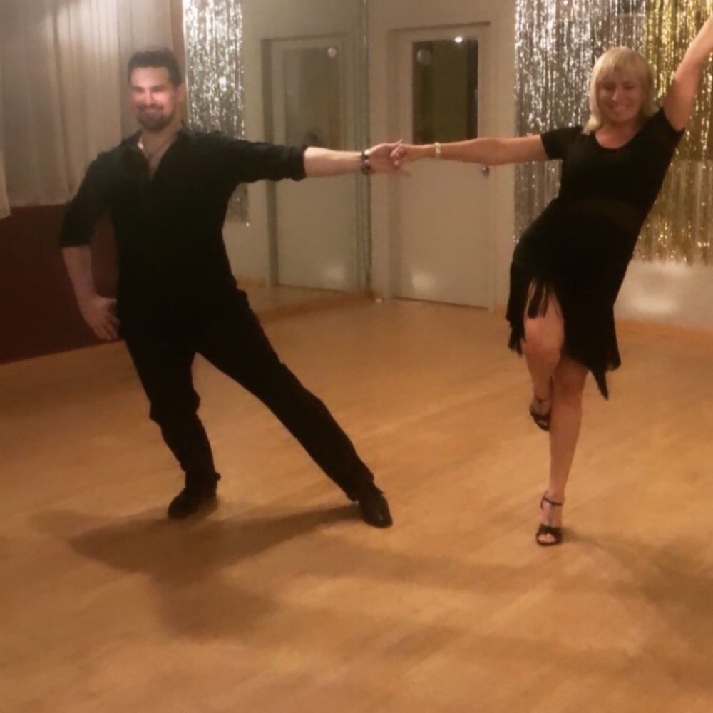 Black fringe ballroom dress